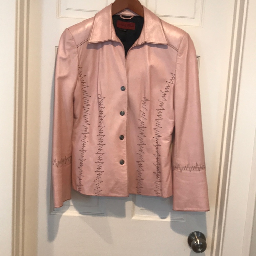 Pink vintage leather jacket